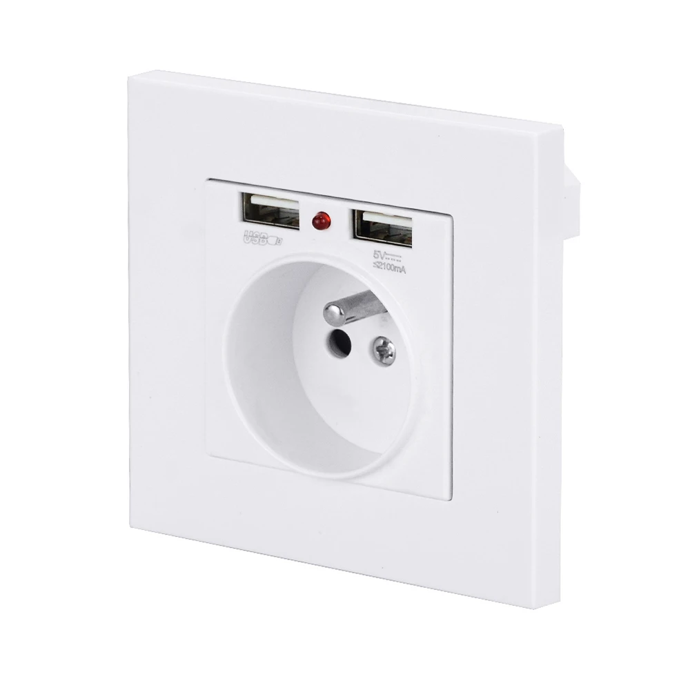 French Standard Power Socket with USB, AC 110V-250V 16A Flame Retardant PC Panel 86mm*86mm Wall Electrical Plug Power Socket
French Standard Power Socket with USB, AC 110V-250V 16A Flame Retardant PC Panel 86mm*86mm Wall Electrical Plug Power Socket