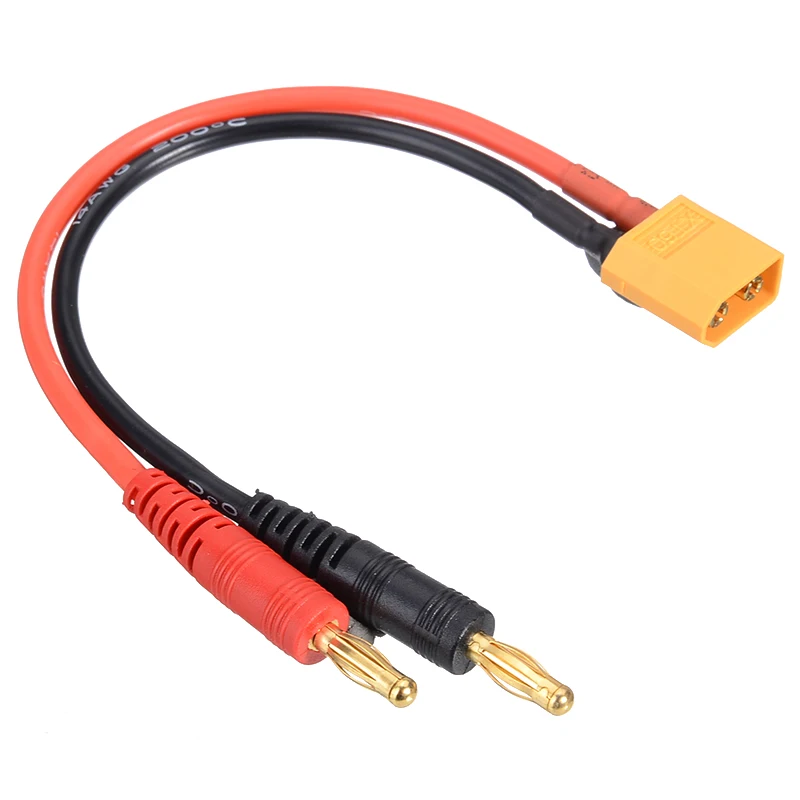 1pcs XT60 Male to 4mm Plug Connectors Line 12AWG/14AWG Charging Cable 15cm/30cm Lithium Battery Balance Charging Adapter Line