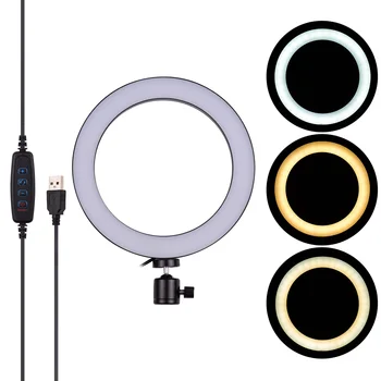 20cm/8inch Mini LED Video Ring Light Lamp 3 Lighting Modes Adjustable Brightness USB Powered with Flexible Ballhead Adapter
20cm/8inch Mini LED Video Ring Light Lamp 3 Lighting Modes Adjustable Brightness USB Powered with Flexible Ballhead Adapter