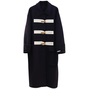 Preppy Style Uniform Women Coat Autumn Winter Girls Cowhorn Woolen Jacket Student Sweet loose Coats Warm 
Preppy Style Uniform Women Coat Autumn Winter Girls Cowhorn Woolen Jacket Student Sweet loose Coats Warm