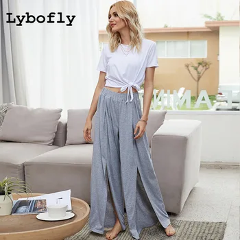 Casual sash high waist women pants 2020 Spring Summer palazzo long wide leg pants Split trouser female pant palazzo pants Loose
Casual sash high waist women pants 2020 Spring Summer palazzo long wide leg pants Split trouser female pant palazzo pants Loose