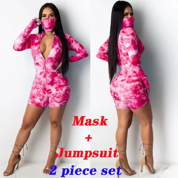 Tie-dye Summer Women Onesies Pajamas Long Sleeve Short Jumpsuit Sexy Onesies Pajamas For Adults With Mask Indoor And Outdoor 
Tie-dye Summer Women Onesies Pajamas Long Sleeve Short Jumpsuit Sexy Onesies Pajamas For Adults With Mask Indoor And Outdoor