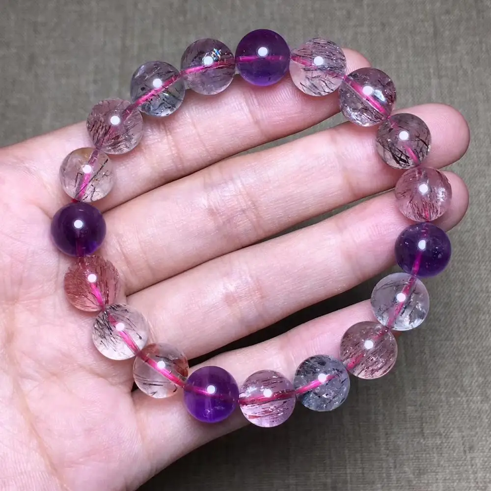 Top Quality Natural Lepidocrocite Quartz Super Seven 7 Rutilated Crystal Clear Round Beads Bracelet 10mm Women Men AAAAA
Top Quality Natural Lepidocrocite Quartz Super Seven 7 Rutilated Crystal Clear Round Beads Bracelet 10mm Women Men AAAAA