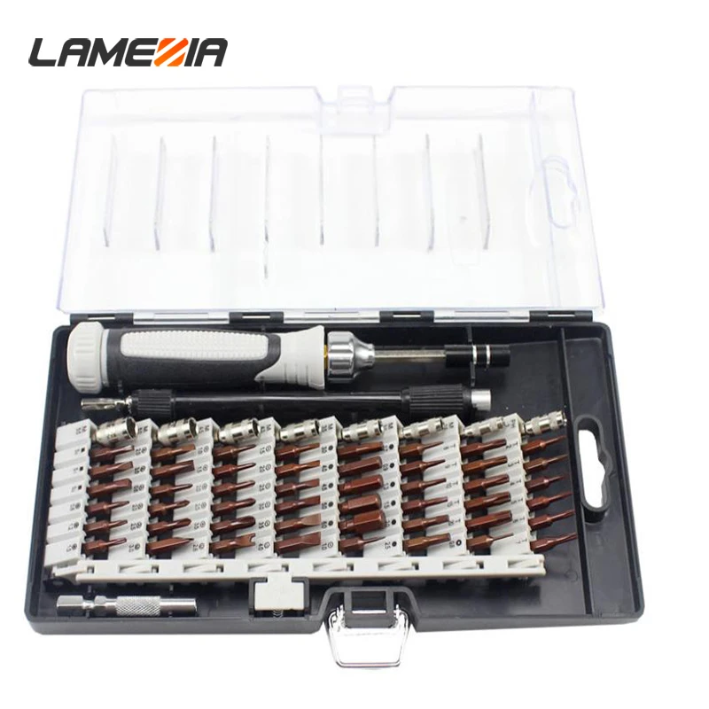LAMEZIA Multifuncational 60pcs/lot Screwdriver Set Alloy Steel Screw Driver Suit Repair Tools With Handle For PC Phone
LAMEZIA Multifuncational 60pcs/lot Screwdriver Set Alloy Steel Screw Driver Suit Repair Tools With Handle For PC Phone