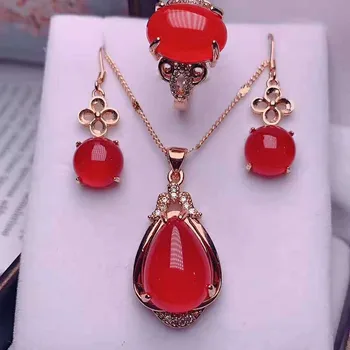 Natural ice S925 silver jade Set Jewelry Ring Earring Pendant three piece set
Natural ice S925 silver jade Set Jewelry Ring Earring Pendant three piece set