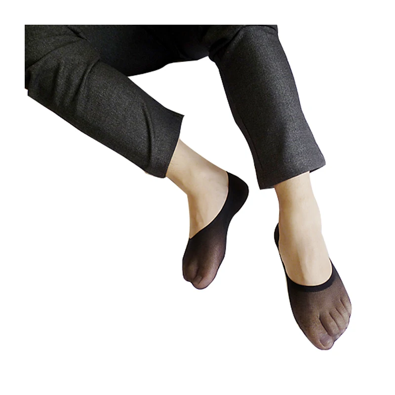 Мужские бархатные невидимые тонкие ультраэластичные шелковые носки до