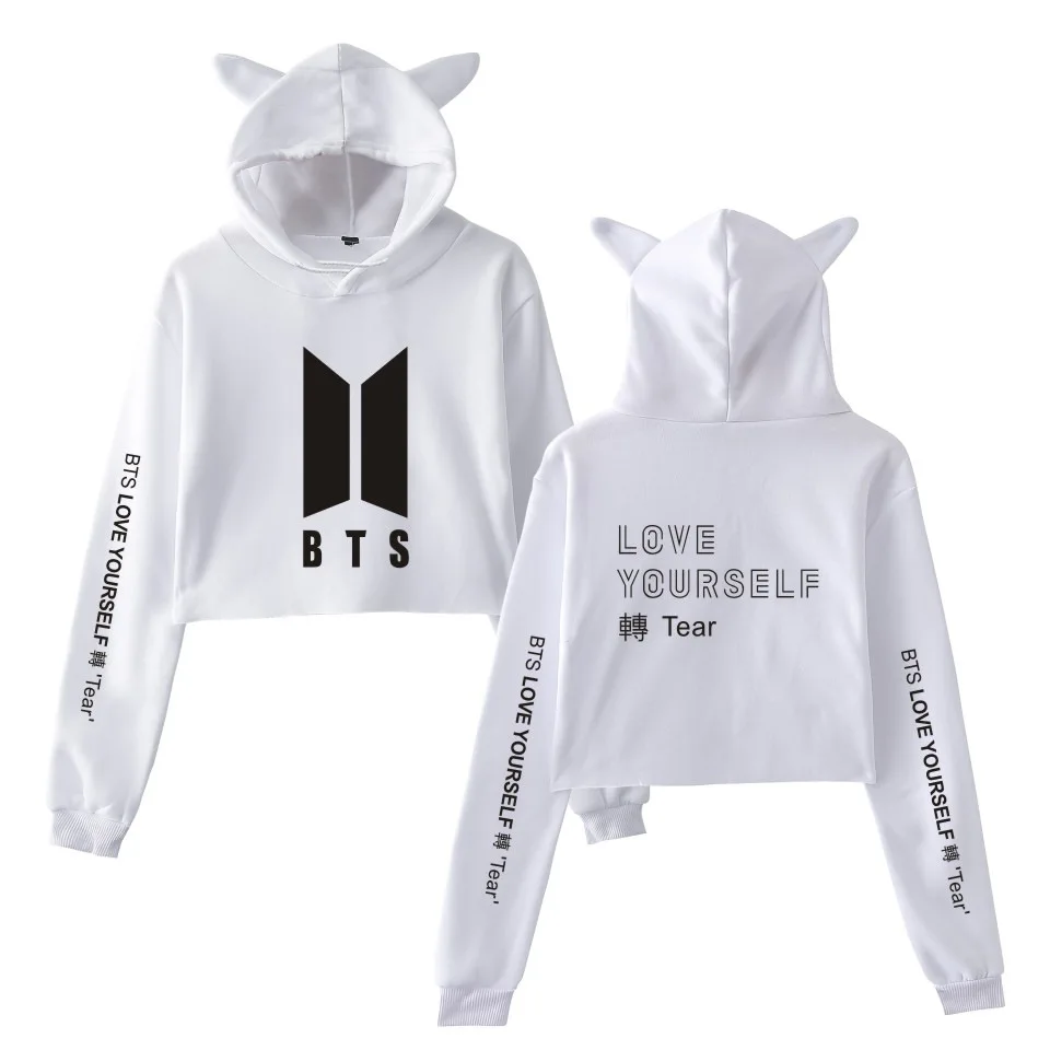 Cross-border selling bts new album love yourself to tear cat ear bare midriff hooded hoodie
Cross-border selling bts new album love yourself to tear cat ear bare midriff hooded hoodie