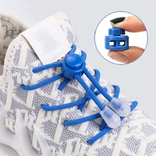 

1 Pair Children's Shoe Laces Elastic Fixed Snap Lock Round Shoelaces For Sneakers Fast On And Off Artifact Lazy Shoelace