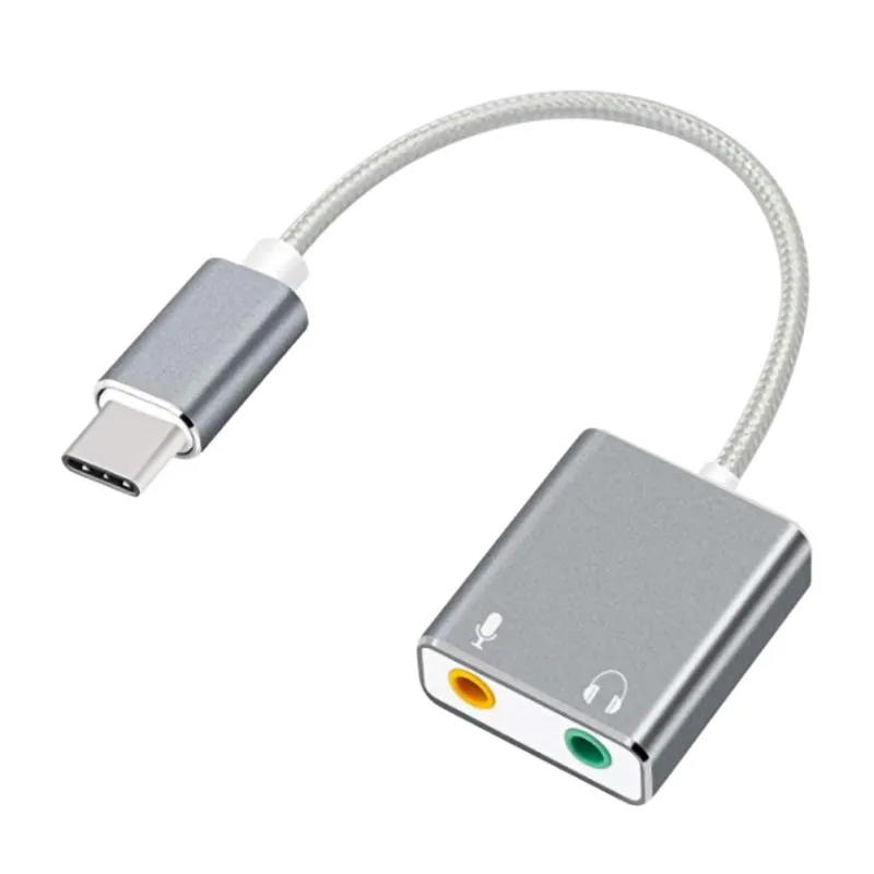 Внешняя звуковая карта типа C USB 3 5 до 7 1 мм микрофон наушники стерео аудио адаптер