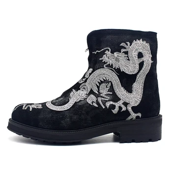 Ankle Embroidered Silver Dragon Vintage Platform Zip Round Toe Cowboy Boots Casual Party Botas Winter Runway Shoes Men
Ankle Embroidered Silver Dragon Vintage Platform Zip Round Toe Cowboy Boots Casual Party Botas Winter Runway Shoes Men