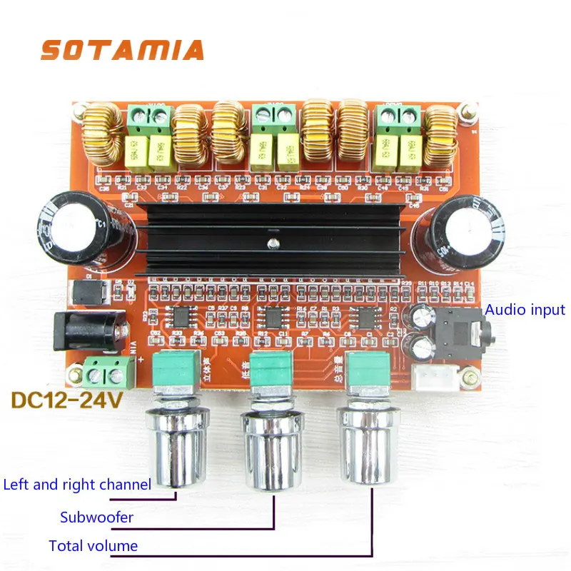 

SOTAMIA TPA3116 Power Amplifier Audio Board TPA3116D2 Subwoofer Speaker Amplifiers 2.1 Digital Amp 2*50W+100W Home Sound Theater