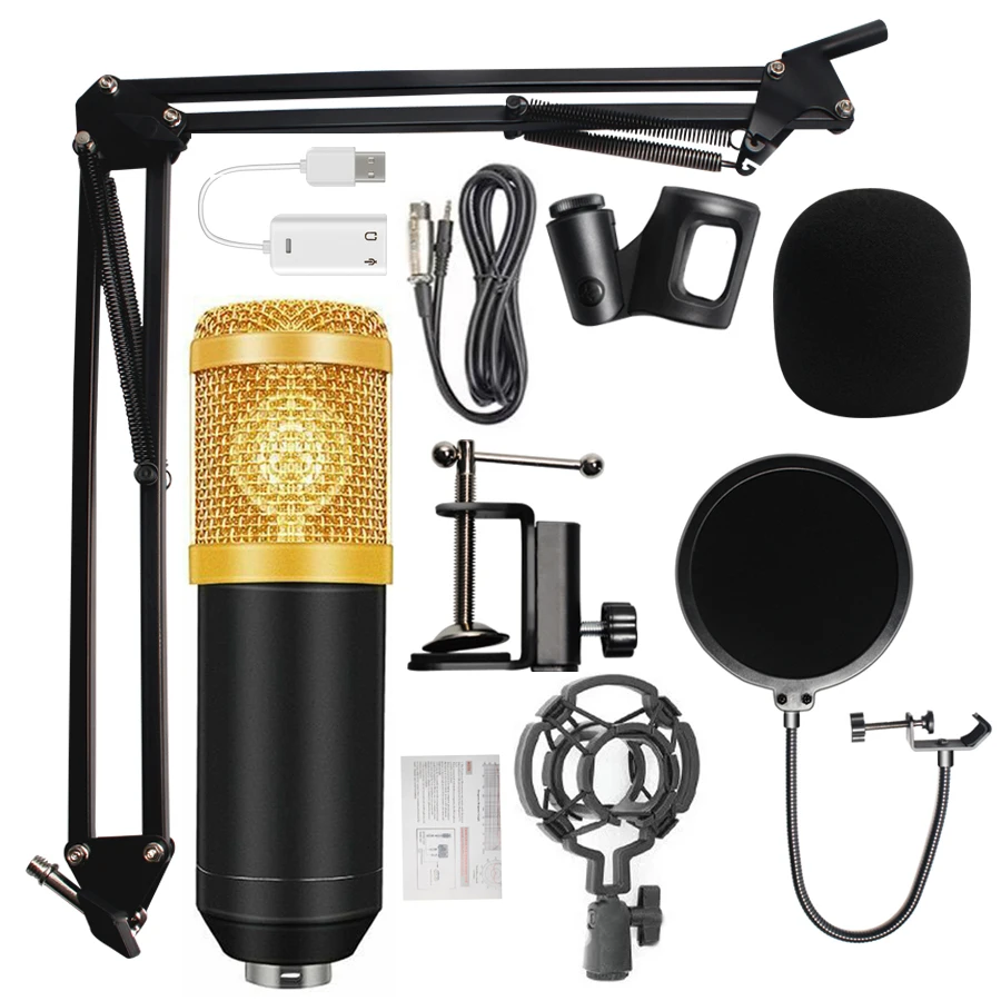 Shop Generic BM800 Condenser Karaoke Microphone Professional Voice Recording for Phone PC