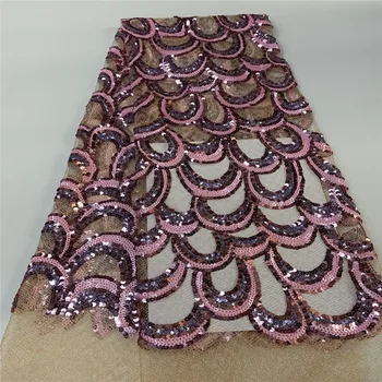 Pink Sequins Milk Silk Lace Nigerian Lace Wedding Garment African Lace Fabric High Quality French Tulle Lace Fabric(JJZZ-8-20 
Pink Sequins Milk Silk Lace Nigerian Lace Wedding Garment African Lace Fabric High Quality French Tulle Lace Fabric(JJZZ-8-20
