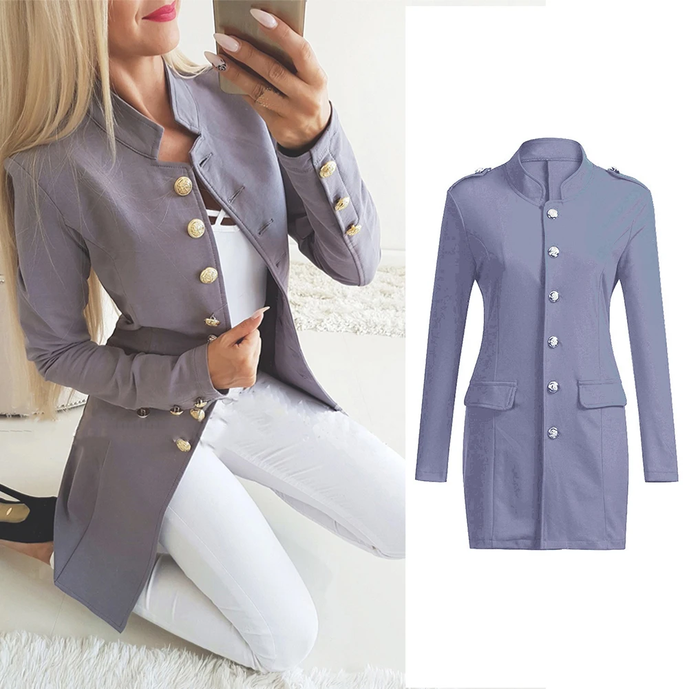 Button Spring Autumn Ladies Open Front Solid Women Coat Work Style Jacket Warm Long Sleeve Slim Fit Business Suit Outwear
Button Spring Autumn Ladies Open Front Solid Women Coat Work Style Jacket Warm Long Sleeve Slim Fit Business Suit Outwear