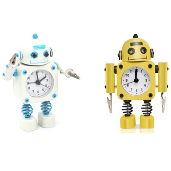 Non-Ticking Robot Alarm Clock Stainless Metal - Wake-Up Clock with Flashing Eye Lights and Hand Clip
Non-Ticking Robot Alarm Clock Stainless Metal - Wake-Up Clock with Flashing Eye Lights and Hand Clip