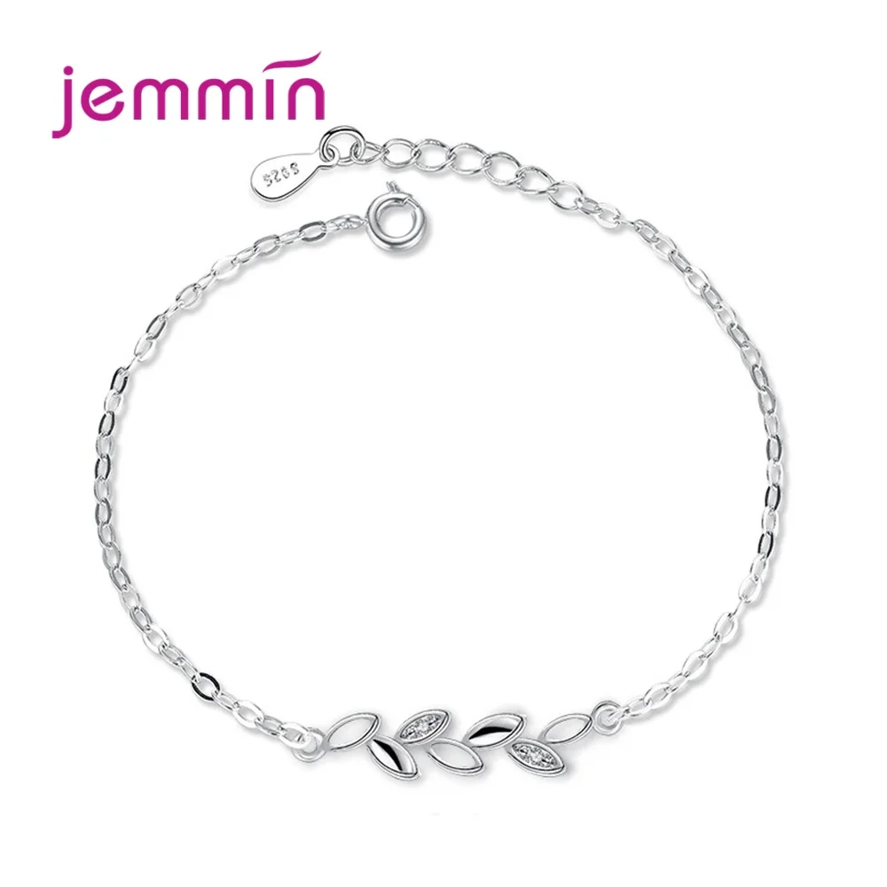 Elegance 925 Sterling Silver Women Bracelets Lucky Leaf Tree Olive Branch CZ Crystal Charms with Extender Bangles Hot Sale
Elegance 925 Sterling Silver Women Bracelets Lucky Leaf Tree Olive Branch CZ Crystal Charms with Extender Bangles Hot Sale