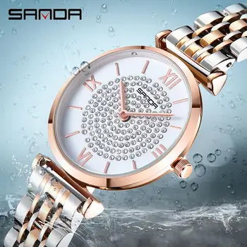 Sanda Brand 2020 New Watch Women's Rhinestone Watch Waterproof Diamond Ladies Wristwatch Business Steel Band Female Quartz Watch
Sanda Brand 2020 New Watch Women's Rhinestone Watch Waterproof Diamond Ladies Wristwatch Business Steel Band Female Quartz Watch