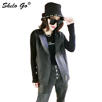 Genuine Leather Vest Streetwear Turn Dwon Collar Zip Front Vest Coat Women Autumn Casual Sleeveless Side Pocket Leather Outwear
Genuine Leather Vest Streetwear Turn Dwon Collar Zip Front Vest Coat Women Autumn Casual Sleeveless Side Pocket Leather Outwear