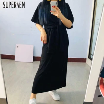 SuperAen Summer New 2020 Women Dress Solid Color Short Sleeve Ladies Dress Round Collar Fashion Casual Women Clothing
SuperAen Summer New 2020 Women Dress Solid Color Short Sleeve Ladies Dress Round Collar Fashion Casual Women Clothing