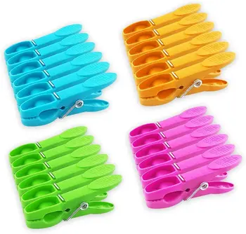 24Pcs Colorful Plastic Clothespin Set Clothes Pegs Hanging Pins Laundry Windproof Anti-slip Clips 
24Pcs Colorful Plastic Clothespin Set Clothes Pegs Hanging Pins Laundry Windproof Anti-slip Clips