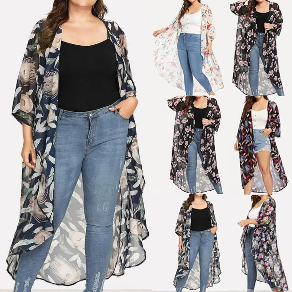 Womens Summer Casual Print Long Cover Up Smock Tops Beach Swimwear Cardigan Chiffon Shirt Sun Protection Clothing A1
Womens Summer Casual Print Long Cover Up Smock Tops Beach Swimwear Cardigan Chiffon Shirt Sun Protection Clothing A1