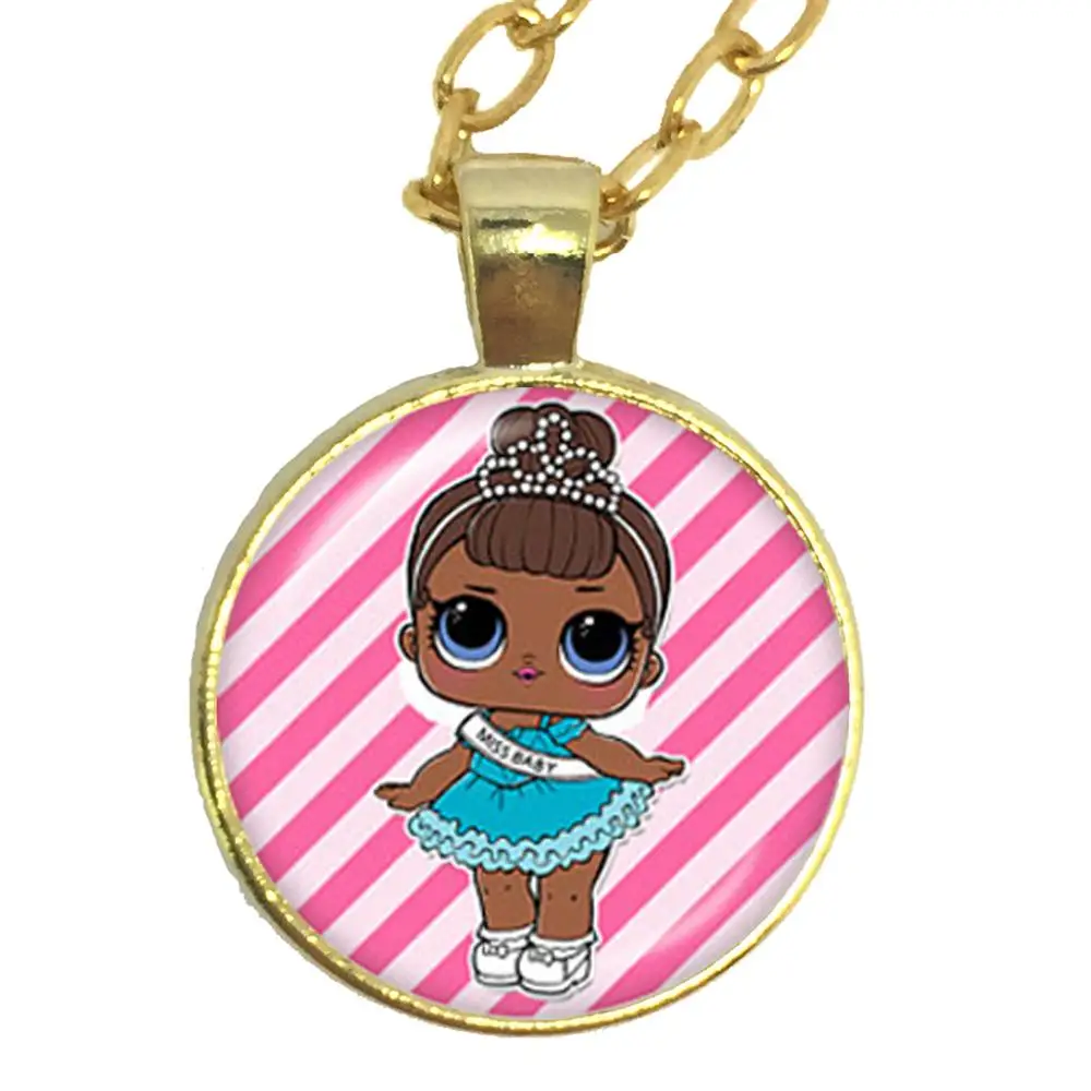 Elaborate Vintage alloy necklace, surprise doll 25mm glass pendant sweater chain, best birthday gift for children
Elaborate Vintage alloy necklace, surprise doll 25mm glass pendant sweater chain, best birthday gift for children