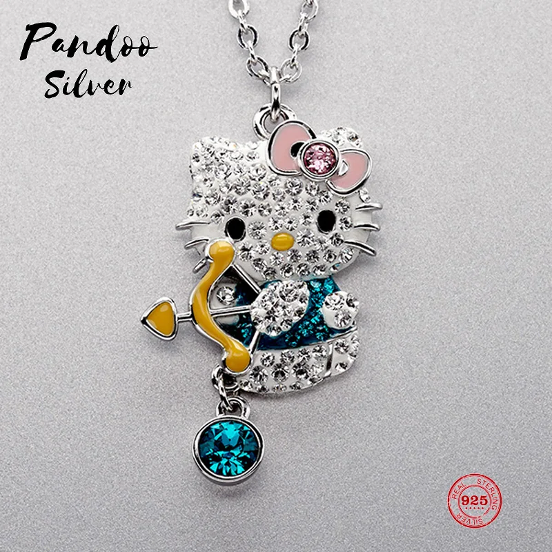 Fashion Charm Pure 925 Silver Original 1:1 Copy, Cute Sagittarius Kitty Clavicle Chain Necklace Female Luxury Jewelry Gifts
Fashion Charm Pure 925 Silver Original 1:1 Copy, Cute Sagittarius Kitty Clavicle Chain Necklace Female Luxury Jewelry Gifts