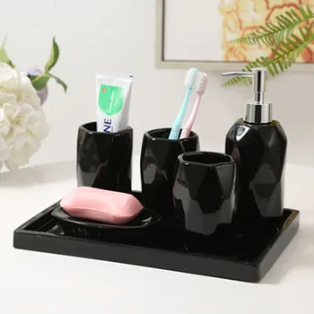 6pcs/set Rhombus Ceramic Bathroom Wash Set 4pcs Bathroom Accessories Kit Lotion Bottle Mouthwash Cup Toothbrush Cylinder Holder
6pcs/set Rhombus Ceramic Bathroom Wash Set 4pcs Bathroom Accessories Kit Lotion Bottle Mouthwash Cup Toothbrush Cylinder Holder