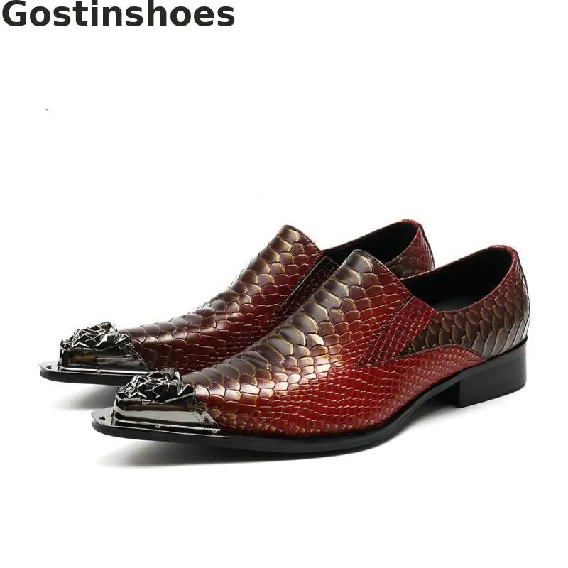 Men Loafers Genuine Leather Burgundy Crocodile Pattern Printed Metal Capped Toe Slip-on Men Causal Leather Shoes Fahsion Loafers
Men Loafers Genuine Leather Burgundy Crocodile Pattern Printed Metal Capped Toe Slip-on Men Causal Leather Shoes Fahsion Loafers