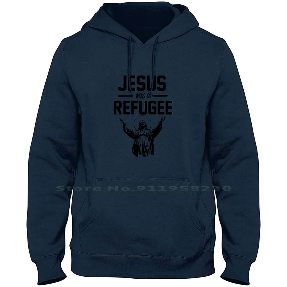

Мужская и Женская толстовка с капюшоном «Иисус был беженец», пуловер, свитер большого размера 6XL, хлопковая толстовка с капюшоном «Иисус США»