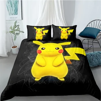 Pikachu Pokemon Anime Duvet Cover Set Bed Linen Set Black Janpanese Game Character Cartoon Bedding Set 3PCS for Kids Girls
Pikachu Pokemon Anime Duvet Cover Set Bed Linen Set Black Janpanese Game Character Cartoon Bedding Set 3PCS for Kids Girls