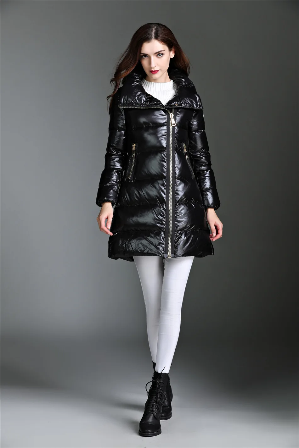 Star Style European Leg Famous Stand up Collar down Jacket Women's Mid-length Thick Copper Zipper Cable-Stayed Large Zipper
Star Style European Leg Famous Stand up Collar down Jacket Women's Mid-length Thick Copper Zipper Cable-Stayed Large Zipper