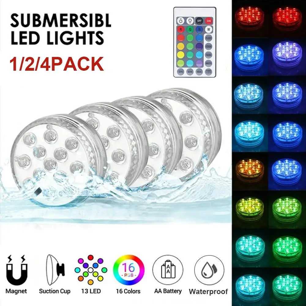 13 LED RGB Submersible Light Magnetic Underwater Night Lamp Outdoor Vase Bowl Swimming Pool Light Outdoor Vase Fish Tank Pond
13 LED RGB Submersible Light Magnetic Underwater Night Lamp Outdoor Vase Bowl Swimming Pool Light Outdoor Vase Fish Tank Pond