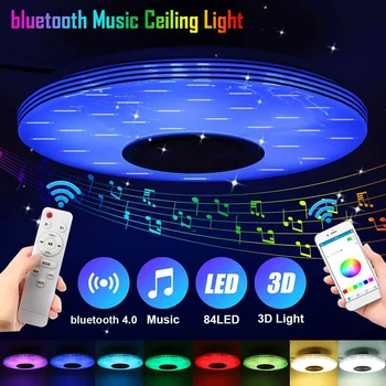 80W Music Led Ceiling Light Lamp RGB Flush Mount Round Music APP bluetooth Speaker Smart Ceiling Lamp With Remote Control
80W Music Led Ceiling Light Lamp RGB Flush Mount Round Music APP bluetooth Speaker Smart Ceiling Lamp With Remote Control