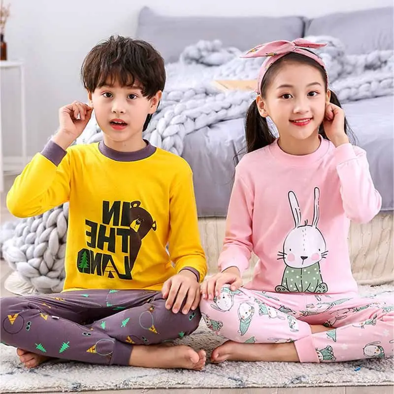 

Children Pajama Set Sleepwear Baby Nightwear Pyjamas Kids Homewear Nightwear Full Sleeve Cotton Baby Girls Pyjamas Pajamas Sets