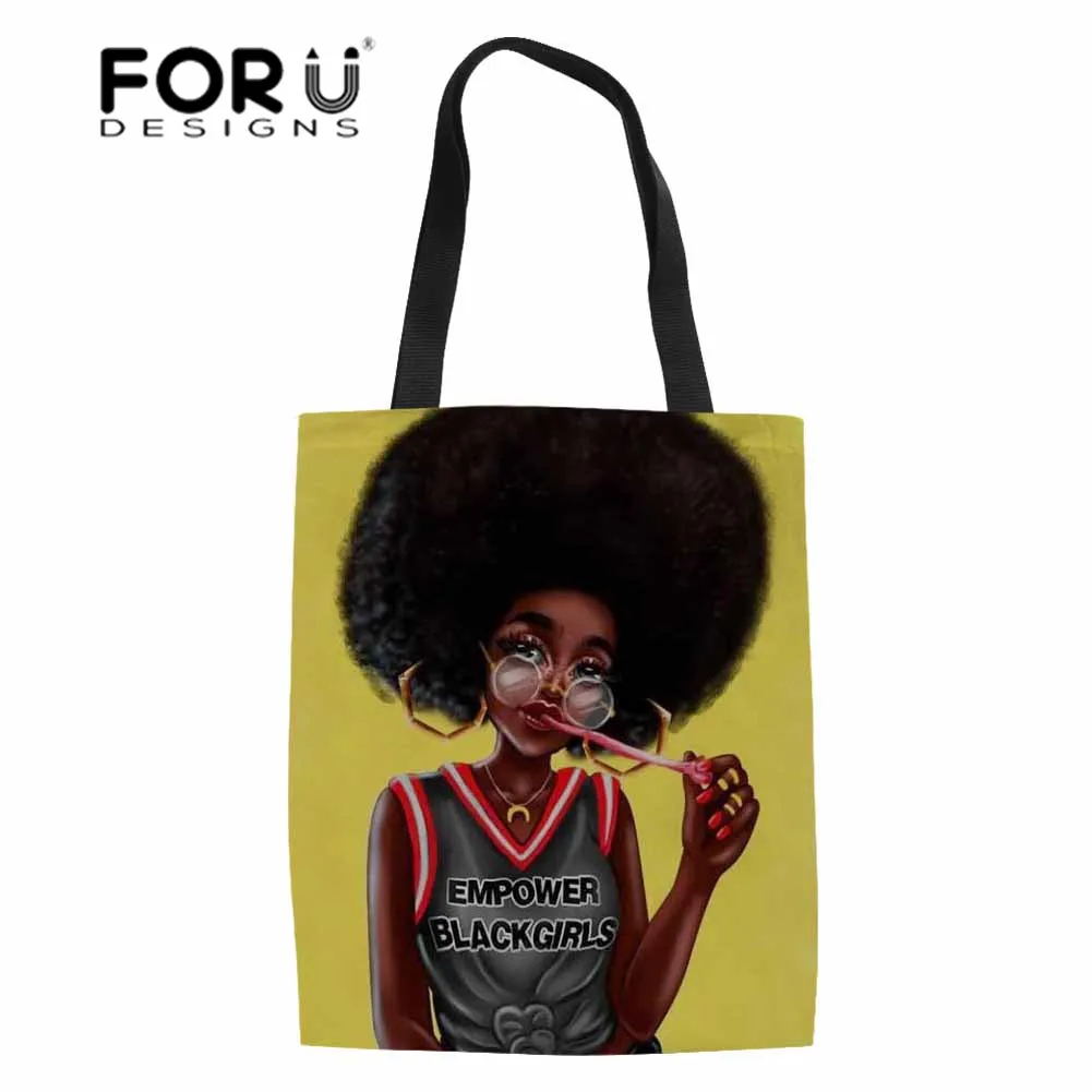 FORUDESIGN Women Bag for Shopping Black Art African Girls Heavy Duty Bookbag Ladies Linen Beach Bag Females Top-Handle Bags 2019
FORUDESIGN Women Bag for Shopping Black Art African Girls Heavy Duty Bookbag Ladies Linen Beach Bag Females Top-Handle Bags 2019