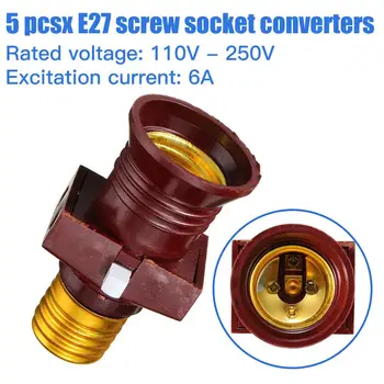 5pcs Light Bulb Base E27 Screw Lamp Base Holder Converter Socket To With Socket Switch Adapter Rated Voltage AC110-250V 6A
5pcs Light Bulb Base E27 Screw Lamp Base Holder Converter Socket To With Socket Switch Adapter Rated Voltage AC110-250V 6A