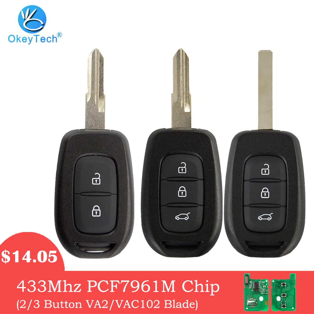 OkeyTech Remote Key for Renault Megane 2 Captur Duster Clio Modus Logan 2/3 Button 4A PCF7961M Chip for Keys Card for Programmer
OkeyTech Remote Key for Renault Megane 2 Captur Duster Clio Modus Logan 2/3 Button 4A PCF7961M Chip for Keys Card for Programmer
