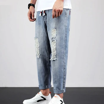 Men Fat Loose Harem Pants Large Size Straight Jeans Men Korean Trend Men Summer Hole Nine Points Jeans
Men Fat Loose Harem Pants Large Size Straight Jeans Men Korean Trend Men Summer Hole Nine Points Jeans