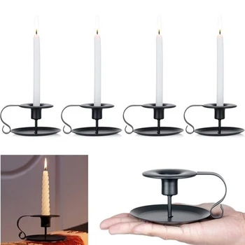 Retro Iron Simple Black Chamberstick Holders Taper Candle Holder for Halloween Christmas Dining Room Decoration Display
Retro Iron Simple Black Chamberstick Holders Taper Candle Holder for Halloween Christmas Dining Room Decoration Display