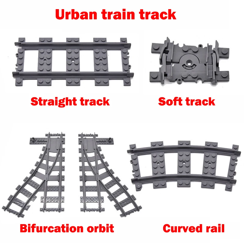 

100 pcs city train track building block toys match the train series to build a big scene compatible with all brand tracks