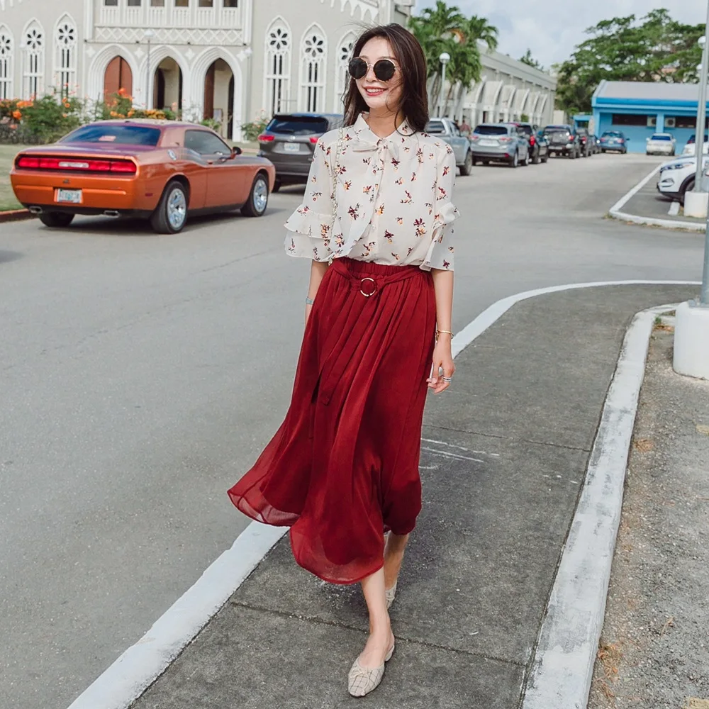 INS Korean-style WOMEN'S Wear 2019 Spring And Summer New Style Retro CHIC Style Floral Chiffon Shirt + Skirt Two-Piece Set
INS Korean-style WOMEN'S Wear 2019 Spring And Summer New Style Retro CHIC Style Floral Chiffon Shirt + Skirt Two-Piece Set