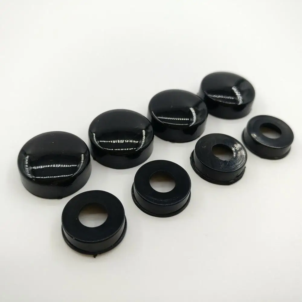

EIDRAN 4PCS Black Screw Cap With Black Washer Car License Plate Frame Screw Nut Cap Bolt Cover Set ABS Truck Motorcycle