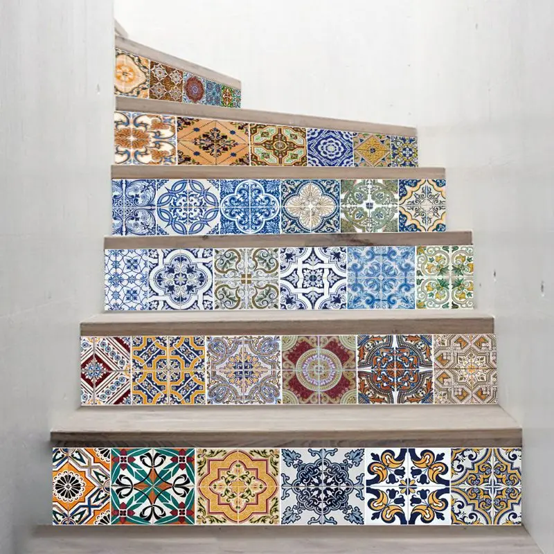 6pcs/set 3D Staircase Stair Riser Floor Sticker Mandala Style Self Adhesive DIY Stairway Waterproof PVC Wall Decal Home Decor
6pcs/set 3D Staircase Stair Riser Floor Sticker Mandala Style Self Adhesive DIY Stairway Waterproof PVC Wall Decal Home Decor