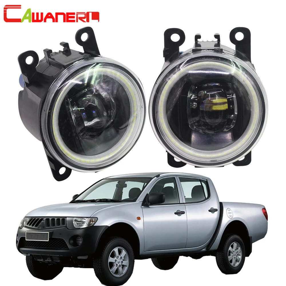 Cawanerl For Mitsubishi L200 KB_T KA_T Pickup 2005 2006 2007 2008 2009 2010 2011 2012 Car 4000LM LED Fog Light Angel Eye DRL 12V |