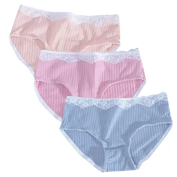Women's Underwear Cotton Bottom Panties Cute Girls Briefs Lace Underpants Femme Sexy Lingerie Comfortable Thongs Intimates 3PC
Women's Underwear Cotton Bottom Panties Cute Girls Briefs Lace Underpants Femme Sexy Lingerie Comfortable Thongs Intimates 3PC