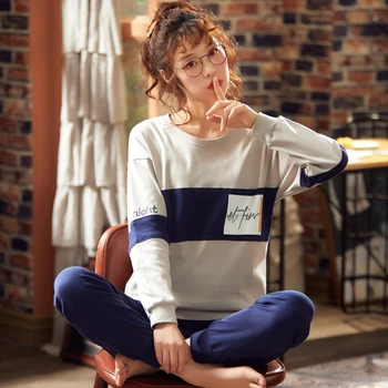 XIZOU Winter Pajamas for Women Loose Cotton Women's Pajamas Simple Blue Letter Pattern Pullover Sleepwear Thicken Keep Warm
XIZOU Winter Pajamas for Women Loose Cotton Women's Pajamas Simple Blue Letter Pattern Pullover Sleepwear Thicken Keep Warm