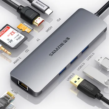 SAMZHE USB HUB Type C to HDMI RJ45 Card Reader Adapter USB3.0 Hub for MacBook Samsung Galaxy S9/Note 9 Huawei P20 Pro
SAMZHE USB HUB Type C to HDMI RJ45 Card Reader Adapter USB3.0 Hub for MacBook Samsung Galaxy S9/Note 9 Huawei P20 Pro