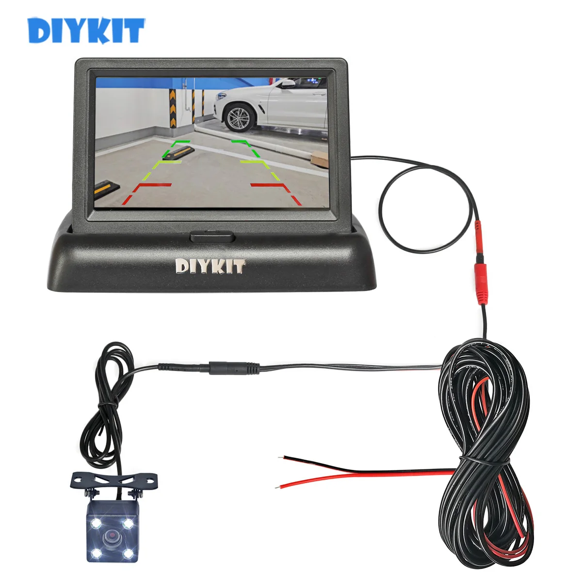 Автомобильный монитор DIYKIT 4 3 "Foldabl TFT LCD автомобильный заднего вида светодиодная