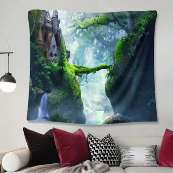 

Fantasy Trees Sky Island Scenery Tapestry Wall Hanging Home Decor Trees Wall Cloth Tapestries Magic Castle Hanging Wall Tapestry